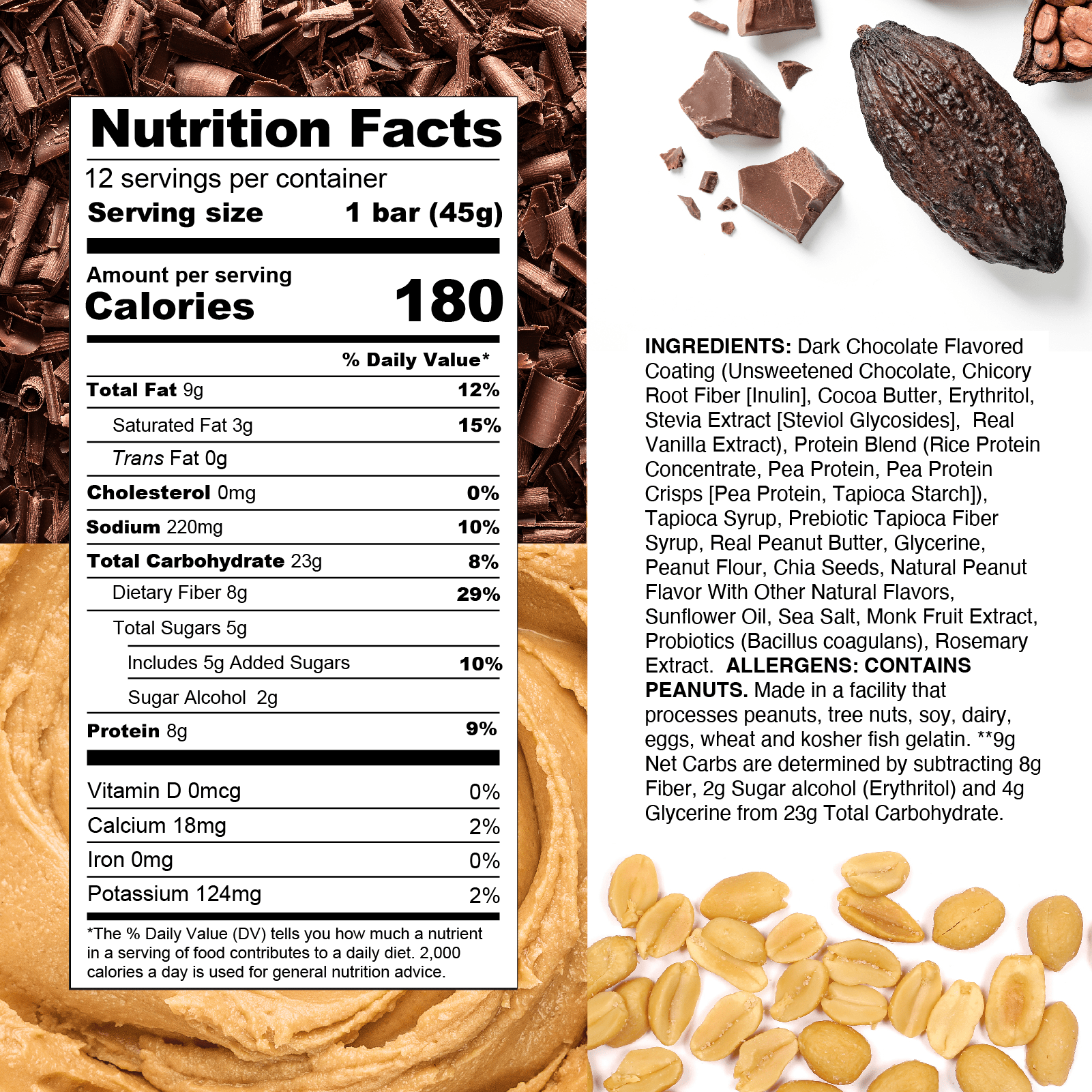 Dark Chocolate Peanut Butter Crunch (12 Pack)